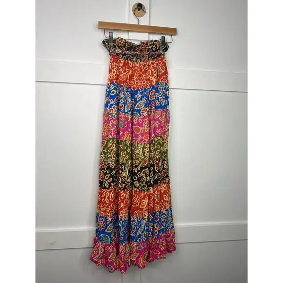 NEW Love The Label Tiered Braided Belt Romy Maxi Skirt Alesandra Mix - Picture 6 of 7